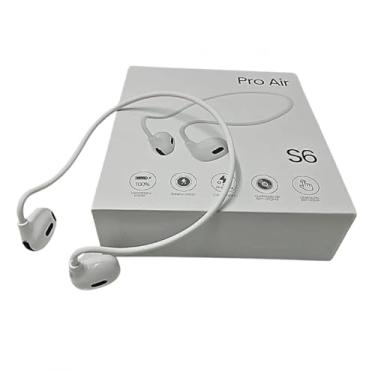 Imagem de Fone de Ouvido Bluetooth Pro Air S6, Condução Óssea, 70h Autonomia, Resistente à Água, Branco