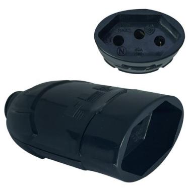 Imagem de Tomada Fêmea 2p+t 20A e 10A Preto Desmontável Com Inmetro - EPM ACESSO