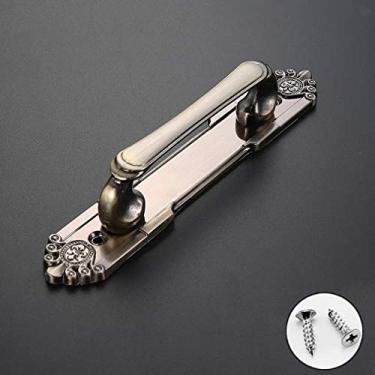 Imagem de Puxador deslizante de liga de zinco para porta de celeiro, móveis antigos armário de cozinha armário armário armário maçaneta de porta de madeira, puxadores de gaveta de banheiro de bar, com parafuso