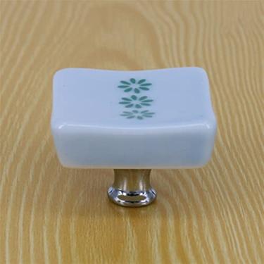 Imagem de Puxadores de cerâmica puxadores de gaveta quadrados puxadores modernos de armário para armário de cozinha guarda-roupa puxador de móveis 1 peça maçaneta de porta com fechadura (azul)