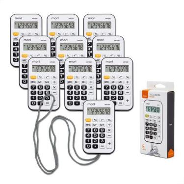 Imagem de Kit 10 Mini Calculadoras De Bolso 8 Dígitos Pequena Cordão - Mori, Bra