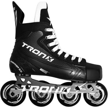 Imagem de TronX Stryker 3.0 patins de hóquei em linha, adulto júnior infantil, novo modelo (tamanho de skate 13 (tamanho de sapato 14-14,5)