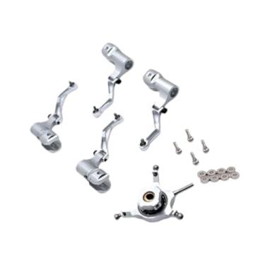 Imagem de Colaxi Conjunto de placa oscilante para helicóptero RC, faça você mesmo, reparo de acessórios para aeronaves RC para K124, Prata