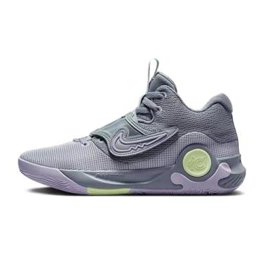 Imagem de Nike Tênis de basquete masculino KD Trey 5 X EP preto/branco, Cinza de partícula/cinza futebol/lilás/violeta geada/pouco volt, 33