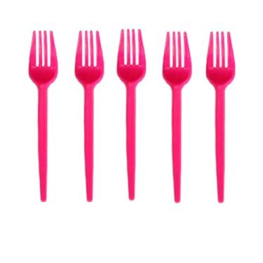 Imagem de 50 Garfinhos Neon Garfo Neon Brilha na Luz Negra 6 Opções de Cores (Rosa)