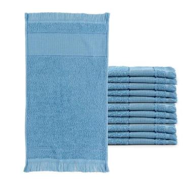 Imagem de Kit 12 Toalha Manicuri Lavabo Academia Fitness Treinar Azul - Dianelli