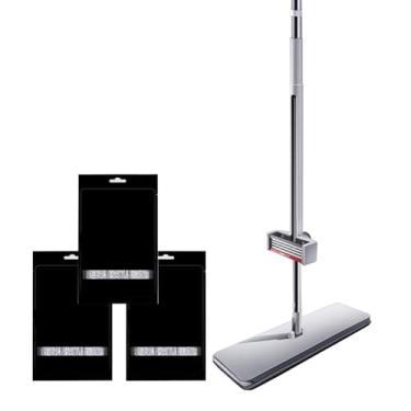 Imagem de TBATM Squeezy Mop com Pano Lavável de Algodão de Microfibra,Girar Mop e Balde,Alça Ajustável,Uso Duplo de Seco e Molhado,para Madeira Laminada Telha de Madeira Cozinha Pisos de Banheiro Paredes,C