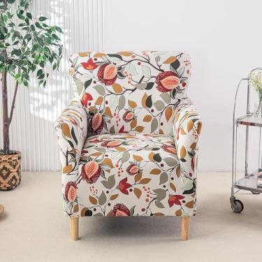 Imagem de WMLTZFUS Capas de cadeira Wingback estampadas com braços, protetores elásticos macios, protetor de móveis fácil de instalar para escritório e casa - Tipo 07||Tamanho regular