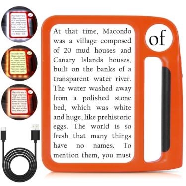 Imagem de Amoper Lupa De Página Inteira 5X 10X Com Luz, Portátil Recarregável, 3 Modos 48 Luzes, Pano Limpo, Presente Ideal Para Idosos Que Leem Livros E Os Inspecionam