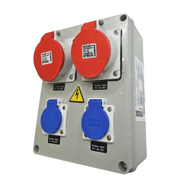 Imagem de Quadro Sobrepor C/ Tomada Industrial 2xN4246 + 2xS8641 IP-44 Cod. S231133 – Steck