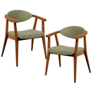 Imagem de Kit 02 Poltronas Decorativas Para Sala de Estar Cecília L02 Bouclê Oli