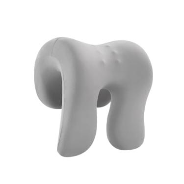 Imagem de OIIBWQ Almofada de Apoio de Pescoço com Memória para Cadeira de Escritório para Adultos, Espuma de Memória Macia Multiuso, Apoio de Braço Confortável, Traves, Cinza Claro Sólido