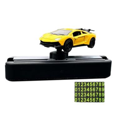 Imagem de Yunhgft Centro de Mesa de Brinquedo Modelo de Carro 1/64 com Placa de Número de Telefone para Uso No Painel, Amarelo, Tamanho real