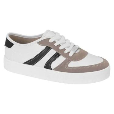 Imagem de Tênis Moleca Casual Basic Cadarços Recortes Feminino Multicolorido