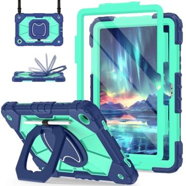 Imagem de Scnioy Capa resistente para Galaxy Tab A9 Plus de 11 polegadas, capa robusta para tablet Samsung Galaxy A9+ com protetor de tela, suporte giratório 360, alça de ombro, suporte para caneta, modelo 2023