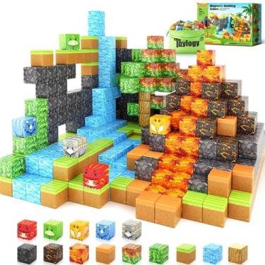 Imagem de Blocos magnéticos Toy Toylogy Dinosaur Mine Magnet World 3+ Years