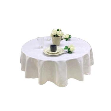 Imagem de Toalha De Mesa Jacquard Redonda 4 Lugares 1,60m Ø - Raner, Branca