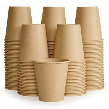 Imagem de Copos de café descartáveis LITOPAK 10 oz Kraft Paper, pacote com 100