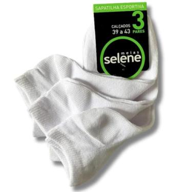 Imagem de Kit 3 Pares Meia Esportiva Cano Longo Adulto Original Selene, Branco, 