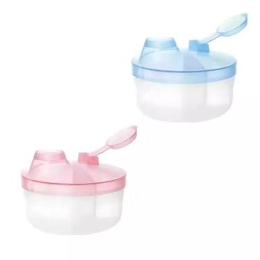 Imagem de KIT 2 Porta Leite em Pó 3 Compartimentos Com Dosador Para Bebês