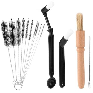 Imagem de 14pçs Conjunto Escovas Limpeza Máquina Café, Kit Limpeza de Moedor Café Expresso Madeira e Plástico Escovas Multifuncionais para Porta-Filtros Moedores Canecas Garrafas Uso Doméstico e Comercial