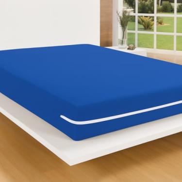 Imagem de Protetor de Colchão Casal Malha Gel, 140x190x30cm, com Zíper, Branco (ROYAL)