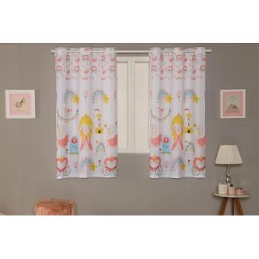 Imagem de Cortina Infantil Estampada, 200 x 150 cm, Poliéster, Decorativa para Quarto, Sala ou Escola (PRINCESINHA)
