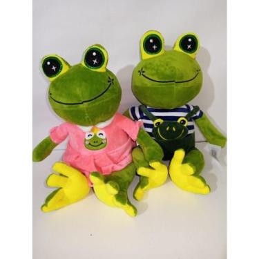 Imagem de Casal de sapos de pelúcia, 40 cm, macio e divertido de brincar e decor