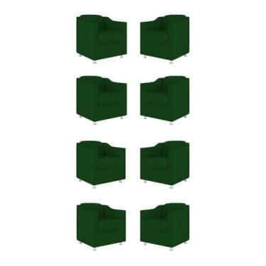 Imagem de Kit 08 Poltronas Tilla Consultório Recepção Sala Suede Cor:verde