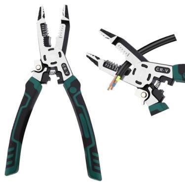 Imagem de Ferramenta de descascador de fios 10 em 1, corte/tira/crimpagem 10-18 AWG sólido, alicate eletricista multifuncional de 23 cm para reparo de automóveis/fiação doméstica/projetos faça você mesmo
