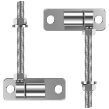Imagem de 2 peças dobradiças para portão dobradiça de cerca de aço inoxidável 304 resistente J parafuso dobradiça multiuso J parafuso poste fácil instalação para portas de fazenda parede e painel jardim