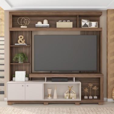 Imagem de Estante Tv 70 Pol 210cm Sala De Estar Mirel C01 - D'rossi Nogueira-off White