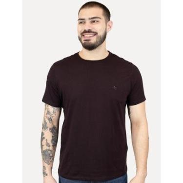 Imagem de Camiseta Dudalina Masculina Essentials Modal Logo Marrom Escuro-Masculino
