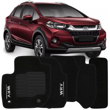 Imagem de Jogo de Tapete Automotivo Carpete Wrv 2017 à 2018 Soft Logo Bordado Preto 5 Peças