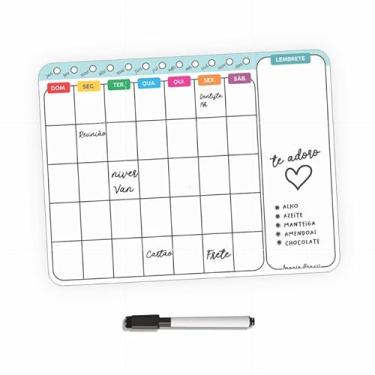 Imagem de Planner Organizador MagnéTico Para Geladeira Com Caneta - Quadro Que Escreve E Apaga - Imã Para Planejamento Semanal E Listas(2,dia a dia)