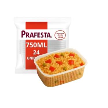 Imagem de Monte Fresh Pote Retangular Plástico com Tampa, 350ml, Transparente, Próprio para Micro-ondas, 24 Unidades, para Armazenamento de Alimentos, 15x12x15cm