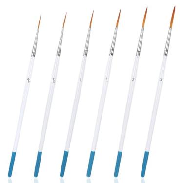 Imagem de Pincel delineador de 6 peças #0#1#2#3#3 para pintura acrílica, miniatura, detalhes finos, pincel de micro precisão para delineamento de unhas em aquarela a óleo