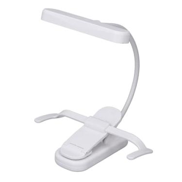 Imagem de ZJchao Clipe na Luz de Leitura, Lâmpada de Mesa Led Ajustável de 360 ​​graus Com Braçadeira Flexível para Livro de Suporte de Partitura de Piano (Branca)