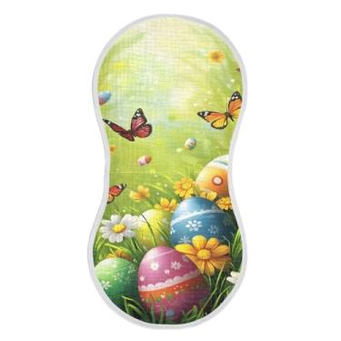 Imagem de xigua Conjunto de 2 panos para arrotos de musselina com flores de ovos de Páscoa, super macios e absorventes, roupas de arroto de algodão, presente de chá para recém-nascidos, bebês meninas e meninos