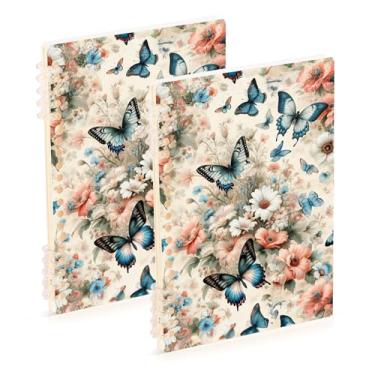 Imagem de Burbuja Cadernos com nome, papel pautado universitário A5 com 60 folhas, fichário para escritório, 2 unidades