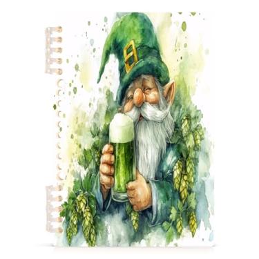 Imagem de Burbuja Caderno de cerveja St. Patrick Gnomo, papel pautado universitário A5 com 60 folhas, fichário para escritório, 1 pacote