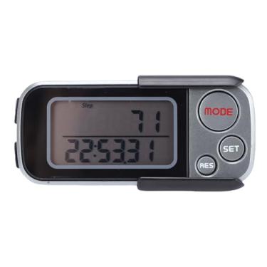 Imagem de Fockety Pedômetro 3D, contador de passos preciso com visor LCD grande e botão de reinicialização, memória para 30 dias, com clipe removível e cordão para monitoramento de caminhada