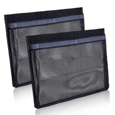 Imagem de MAYJOYDIY 2 peças bolsa de malha para armazenamento de barco 35,5 cm × 25,4 cm, organizador marítimo autoadesivo, refletivo, universal, sacos de rede de armazenamento de barco com forte suporte