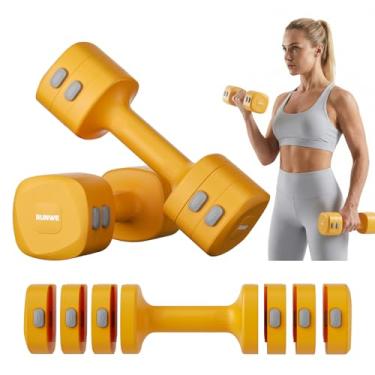 Imagem de Conjunto de 2 halteres ajustáveis - Conjunto de halteres 4 em 1 de ajuste rápido para mulheres, cada conjunto de pesos de mão de 2,2 3,3 4 4,4 kg para academia em casa e treinamento ao ar livre