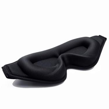 Imagem de Máscara de dormir contornada 3D com espuma viscoelástica - Máscara para os olhos ultra macia e respirável para mulheres/homens, alça ajustável e design de pressão zero, venda blackout 100% com