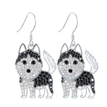 Imagem de OSCCI Adoráveis brincos de acrílico para filhotes de cachorro – Ganchos de liga durável, com tema de animal de estimação fofos, ótimos para roupas casuais e de festa, Acrílico, Sem pedra preciosa