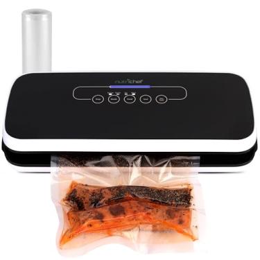 Imagem de NutriChef AZPKVS18BK Selador a vácuo com tampa de vinho preto, 15,5 x 36,1 x 7,6 cm, branco