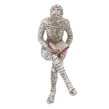 Imagem de Solinder Estatueta de Mulher Lendo Adiciona Cor à Sua Casa Com Senhora de Resina, Feita Com Polpa, Escultura Fofa e Divertida para Mesa, Sala Estar, Jardim e Casa, ótima Opção ()