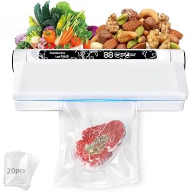 Imagem de Máquina seladora a vácuo de alimentos, sucção forte 75KPA, modos seco/molhado, 20 sacos de vedação a vácuo para alimentos, temporizador de contagem regressiva digital, leve e compacto, ideal para uso