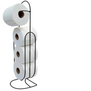 Imagem de Suporte Para Papel Higiênico Modelo Luxo Cromado, Branco ou Preto(Preta)